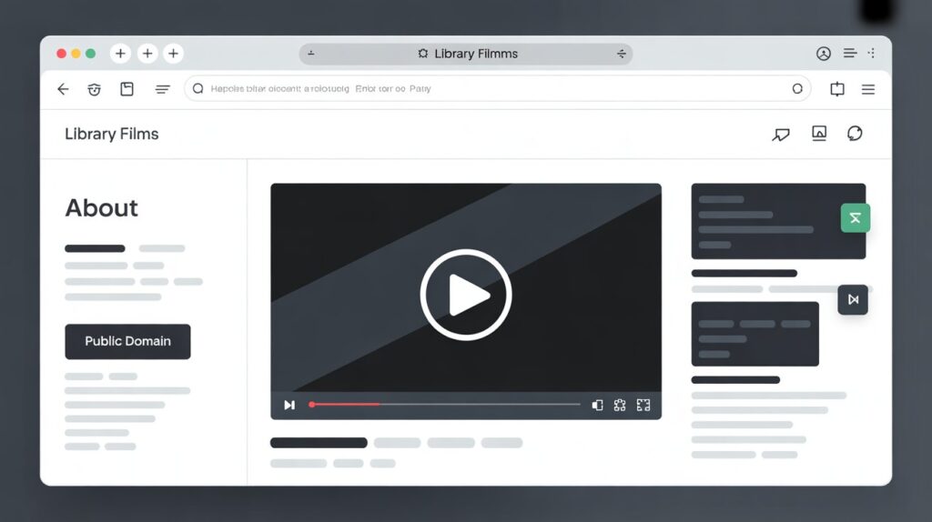 Mock browser view of a legitimate library streaming page