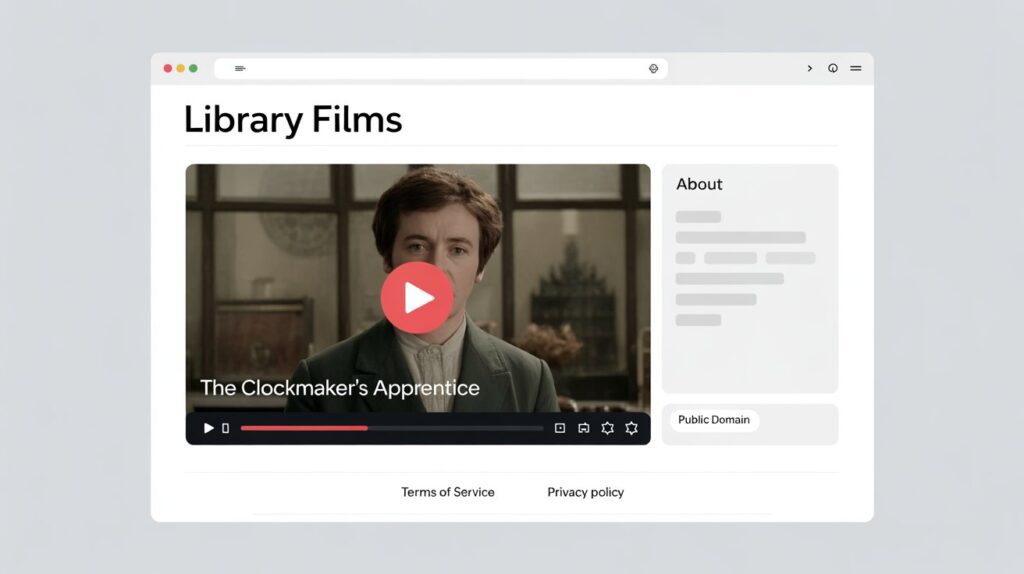 Mock browser view of a legitimate library streaming page 3