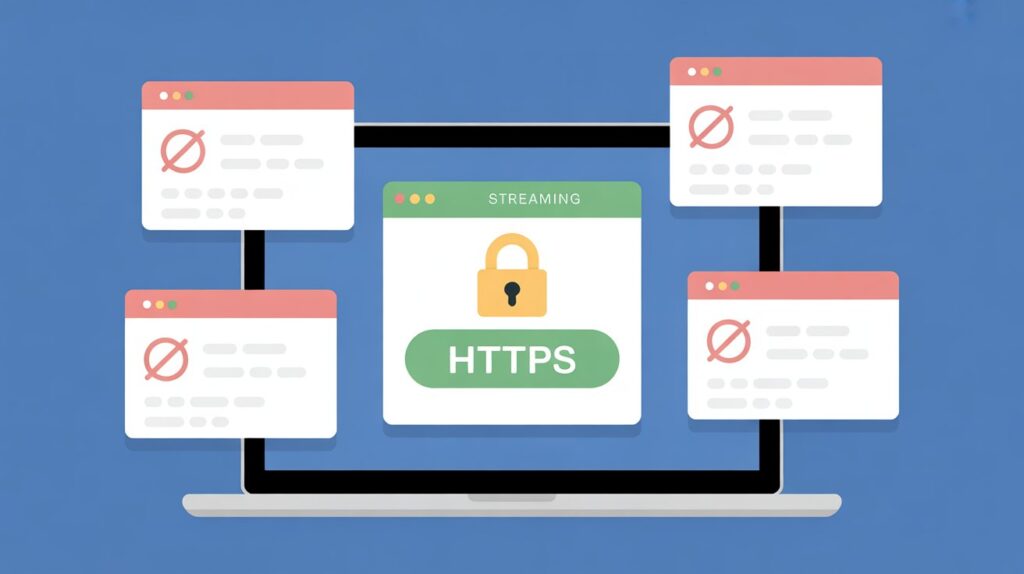Secure HTTPS connection for safe legal movie viewing